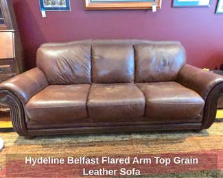 Hydeline Belfast Flared Arm Top Grain Leather Sofa