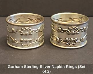 Gorham Sterling Silver Napkin Rings Set of 2
