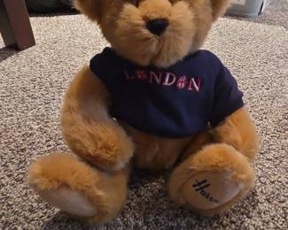 Harrods London Teddy Bear with Union Jack TShirt