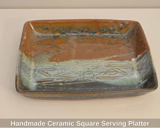 Handmade Ceramic Square Serving Platter
