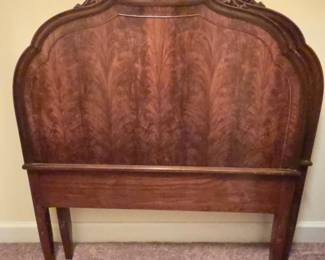 Vintage Flame Mahogany Art Deco Twin Bed Headboards Set of 