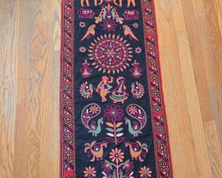 Indian Embroidered Wall Hanging with Mirror Work