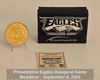 Philadelphia Eagles Inaugural Game Medallion  September ,