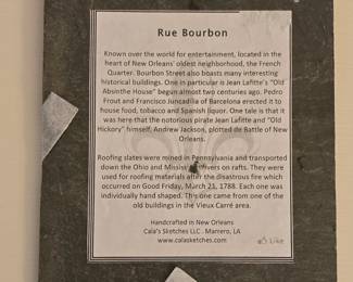 Vieux Carr Bourbon Street Slate Plaque by Calas Sketches LLC second image