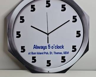 Always oclock at Rum Island Pub, St. Thomas, USVI Clock