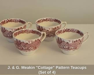 J.  G. Meakin Cottage Pattern Teacups Set of 
