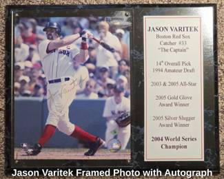 Jason Varitek Framed Photo with Autograph
