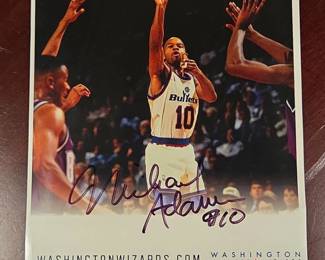 Michael Adams Autographed Washington Wizards Photo