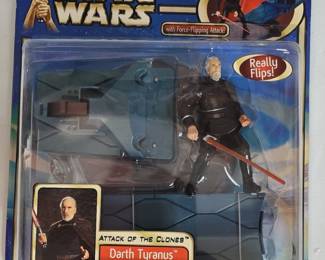 Star Wars Attack of the Clones Darth Tyranus with ForceFlipping Attack