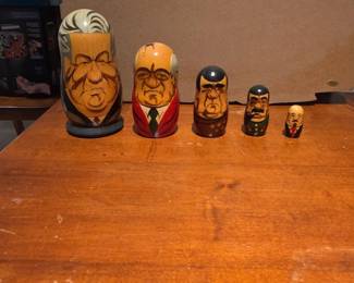 Political Leaders Matryoshka Dolls  Featuring Stalin, Gorbachev, and others