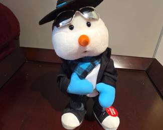 Gemmy Animated Rapping Snowman Plush Toy