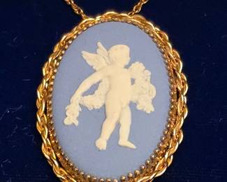 Wedgwood Jasperware Cupid Pendant Necklace or Brooch second image