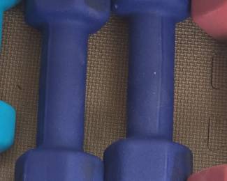 Tone Fitness Neoprene Dumbbells Pair AntiRoll Head  Blue