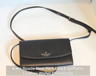 Kate Spade New York Black Saffiano Leather Wallet Crossbody