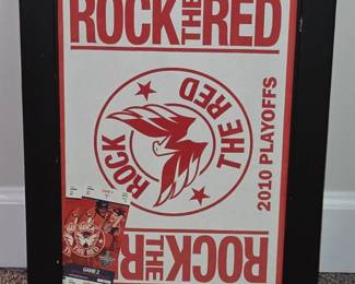 Washington Capitals Rock the Red Playoffs Framed Poster with Ticket Stubs