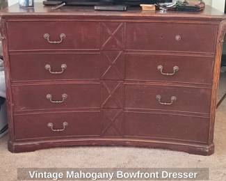 Vintage Mahogany Bowfront Dresser