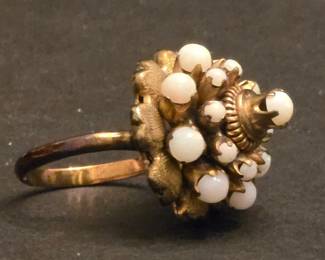 Victorian Opal Cluster Ring in 14k Gold