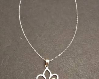 Sterling Silver Fleurdelis Pendant Necklace by Fleur d Orleans