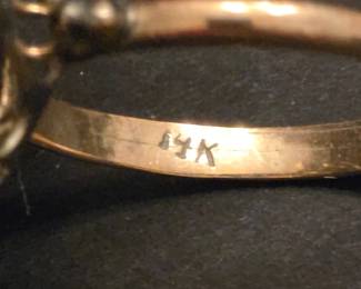 Victorianera Pearl and Emerald Cluster Ring 