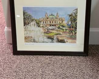 Monaco Le Casino Framed Print by H. Claude Pissarro