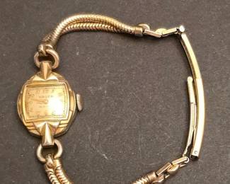 Gruen VeriThin K Gold Filled Womens Watch with Gemex Bracelet