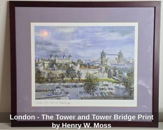 London  The Tower and Tower Bridge Print by Henry W. Moss