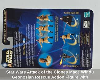 Star Wars Attack of the Clones Mace Windu Geonosian Rescue Action Figure with Lightsaber Attack Feature second image