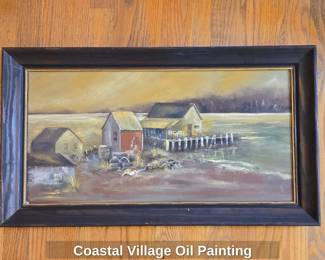 Coastal Village Oil Painting