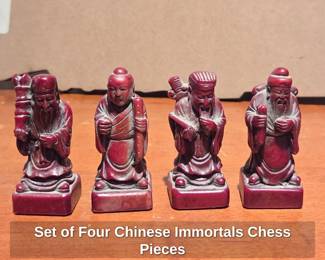 Set of Four Chinese Immortals Chess Pieces sixth image