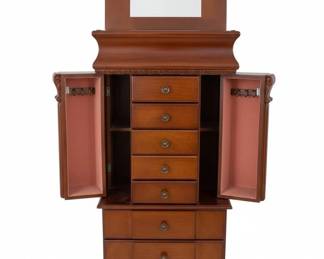 Vintage Powell Cherry Jewelry Armoire