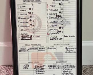 Milwaukee Brewers at Washington Nationals Game Day Lineup Card