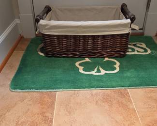 Woven Wood Basket with Fabric Liner