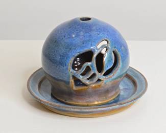 Handmade Ceramic Orb Candle Holder with Saucer