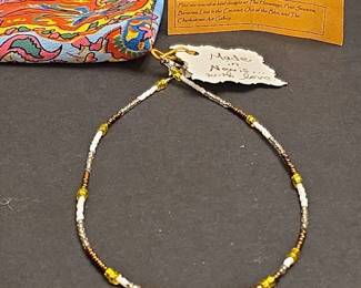 Glass Turtle Charm Bracelet with Glass Beads