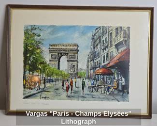 Vargas Paris  Champs Elyses Lithograph