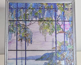Louis Comfort Tiffany View of Oyster Bay Stained Glass Panel
