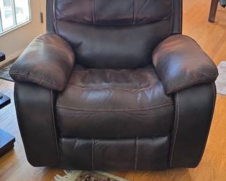 Dark Brown Leather Power Recliner