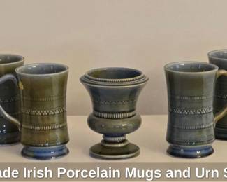 Wade Irish Porcelain Mugs and Urn Set