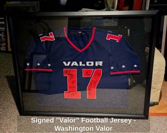 Signed Valor Football Jersey  Washington Valor