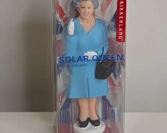 Kikkerland Solar Queen Bobblehead  Blue Dress