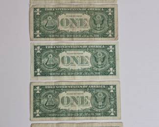 United States Silver Certificate One Dollar Bills 