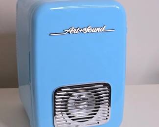 Art Sound Retro Mini Fridge with Bluetooth Speaker