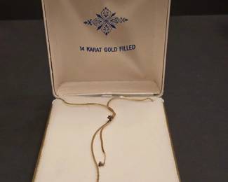 Karat Gold Filled YNecklace with Ruby Accents second image