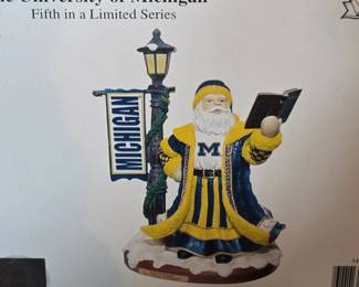 The University of Michigan Fight Song Santa Figurine