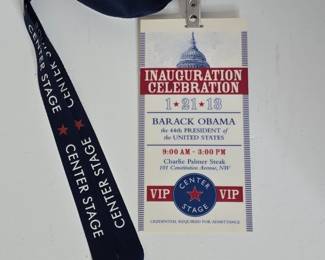 Barack Obama Inauguration Celebration VIP Credential