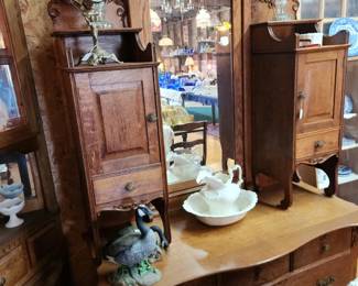 Rare double bonnet oak dresser