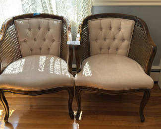 Lot 55: Pair of Upholstered Accent Chairs