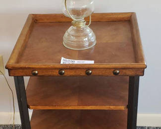 Lot 96: Butler Side Table with Lamp