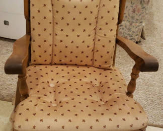 Lot 107: Wooden Upholstered Glider Chair