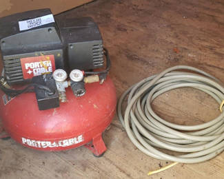 Lot 127: Porter-Cable CF2600 Air Compressor with Air Hose